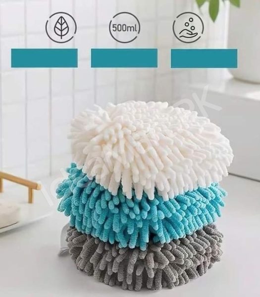 chenille-hand-towel-ball-hanging-microfiber-hand-dryer-for-kitchen-bathroom-product-image