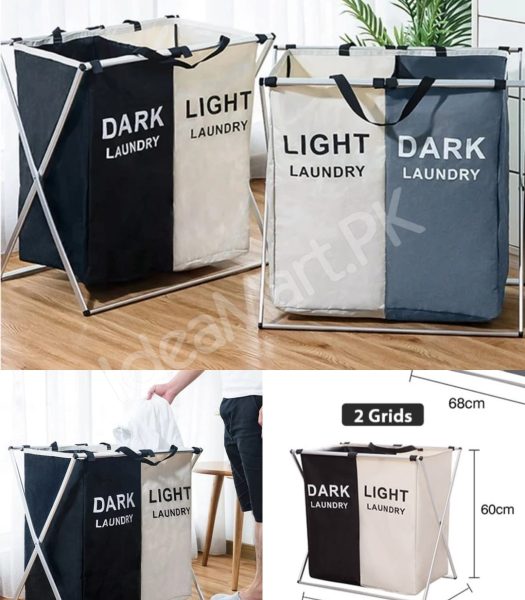 2-3-grid-foldable-separated-laundry-organizer-with-aluminum-frame-for-bedroom-and-dorm-product-image