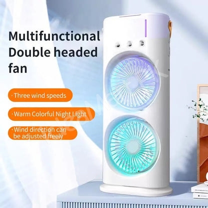 portable-dual-fan-air-cooler-humidifier-with-mist-3-speeds-led-light-usb-rechargeable-product-image