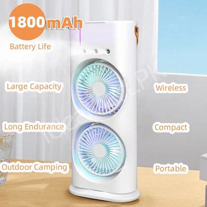 portable-dual-fan-air-cooler-humidifier-with-mist-3-speeds-led-light-usb-rechargeable-product-image