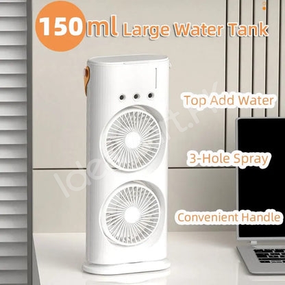 portable-dual-fan-air-cooler-humidifier-with-mist-3-speeds-led-light-usb-rechargeable-product-image
