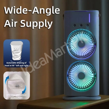 portable-dual-fan-air-cooler-humidifier-with-mist-3-speeds-led-light-usb-rechargeable-product-image