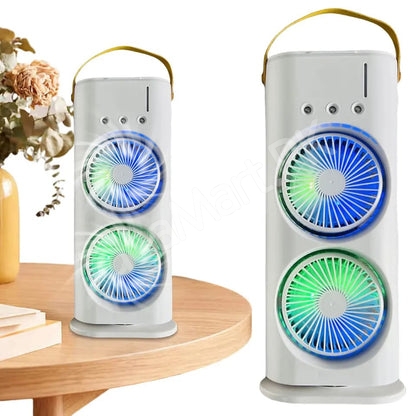 portable-dual-fan-air-cooler-humidifier-with-mist-3-speeds-led-light-usb-rechargeable-product-image