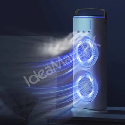portable-dual-fan-air-cooler-humidifier-with-mist-3-speeds-led-light-usb-rechargeable-product-image