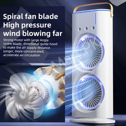 portable-dual-fan-air-cooler-humidifier-with-mist-3-speeds-led-light-usb-rechargeable-product-image