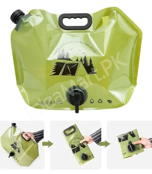 portable-8-liters-water-bag-foldable-outdoor-bucket-with-tap-large-capacity-collapsible-container-for-hiking-kayaking-camping-tools-product-image
