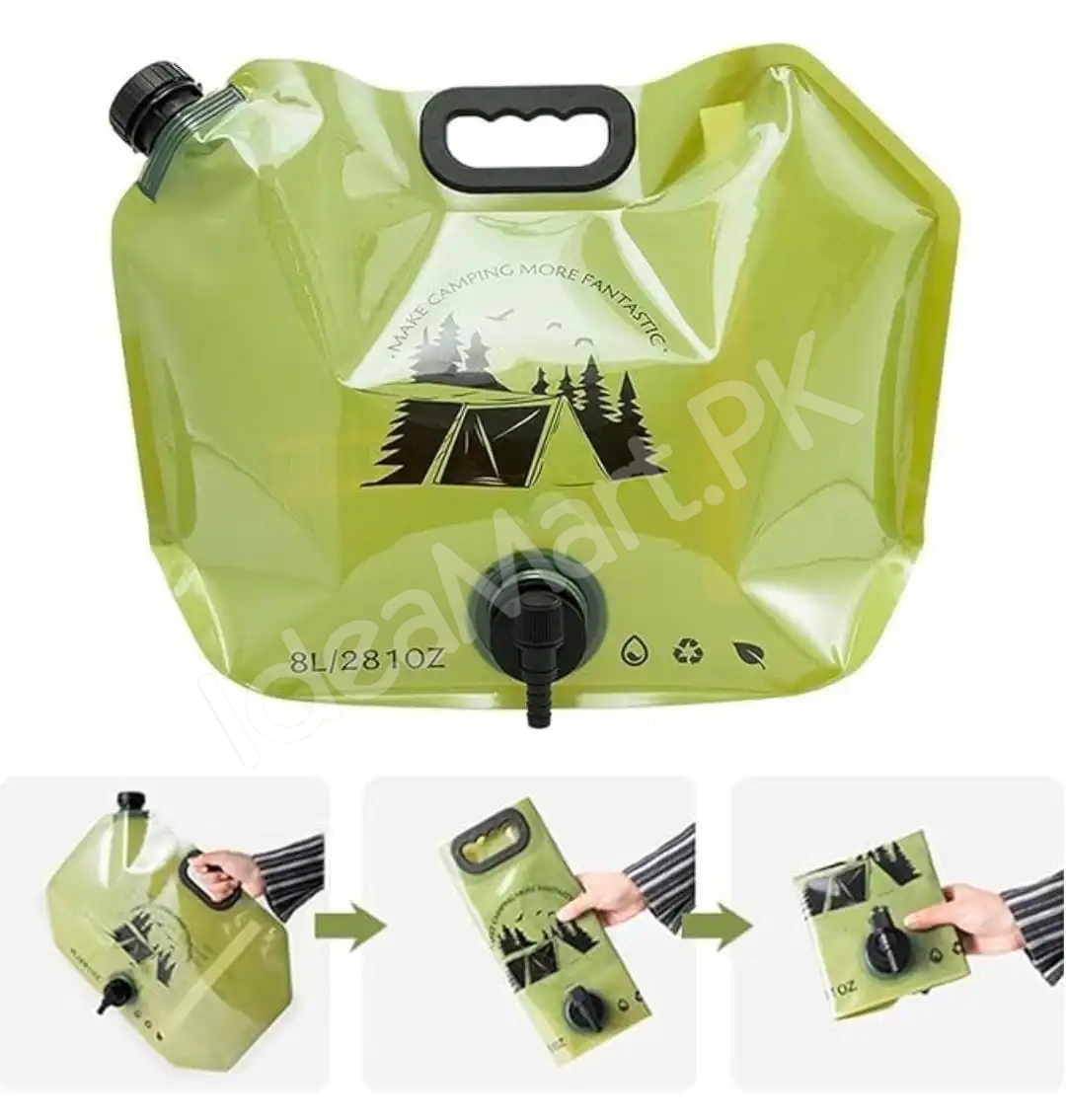 portable-8-liters-water-bag-foldable-outdoor-bucket-with-tap-large-capacity-collapsible-container-for-hiking-kayaking-camping-tools-product-image