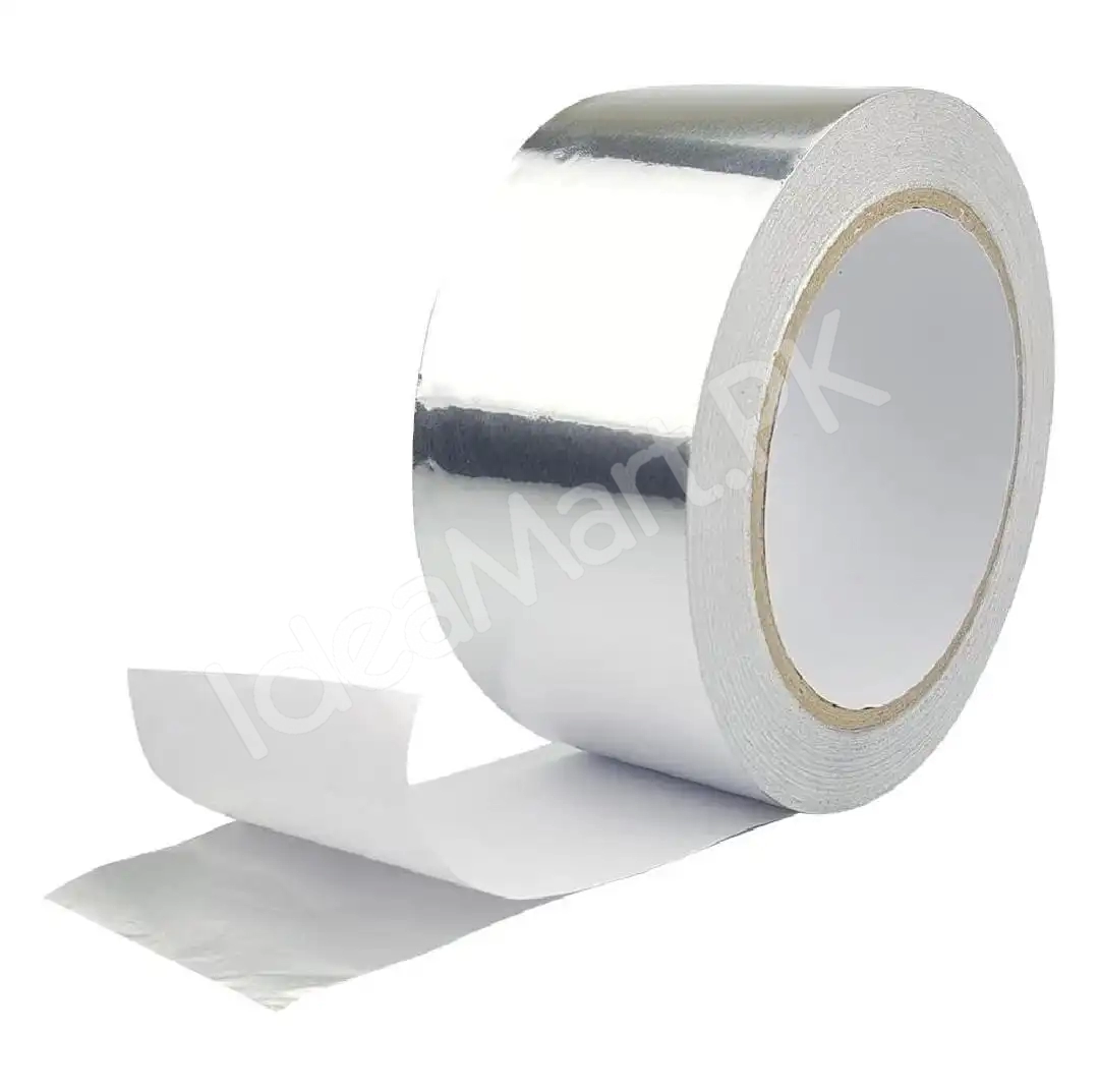 silver-aluminium-foil-tape-adhesive-duct-tape-heat-proof-multiple-use-for-heating-air-conditioning-repairs-2-inches-heat-and-light-reflective-5-meter-product-image
