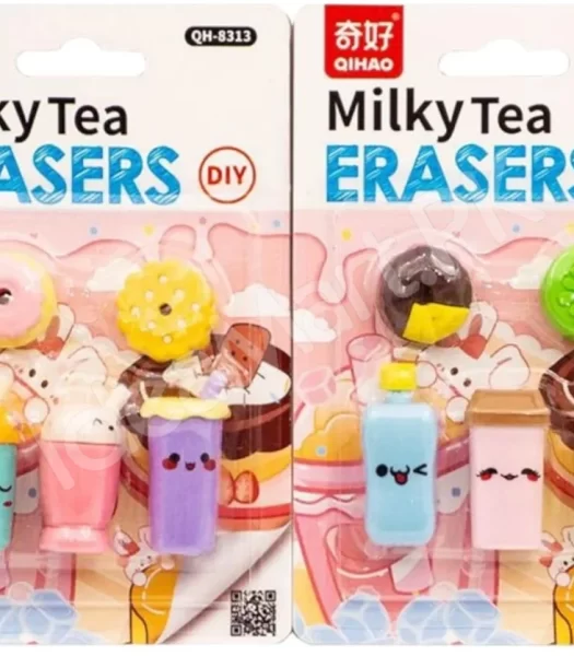 qiaho-3d-milky-tea-eraser-cute-bubble-tea-design-smooth-smudge-free-for-kids-students-product-image