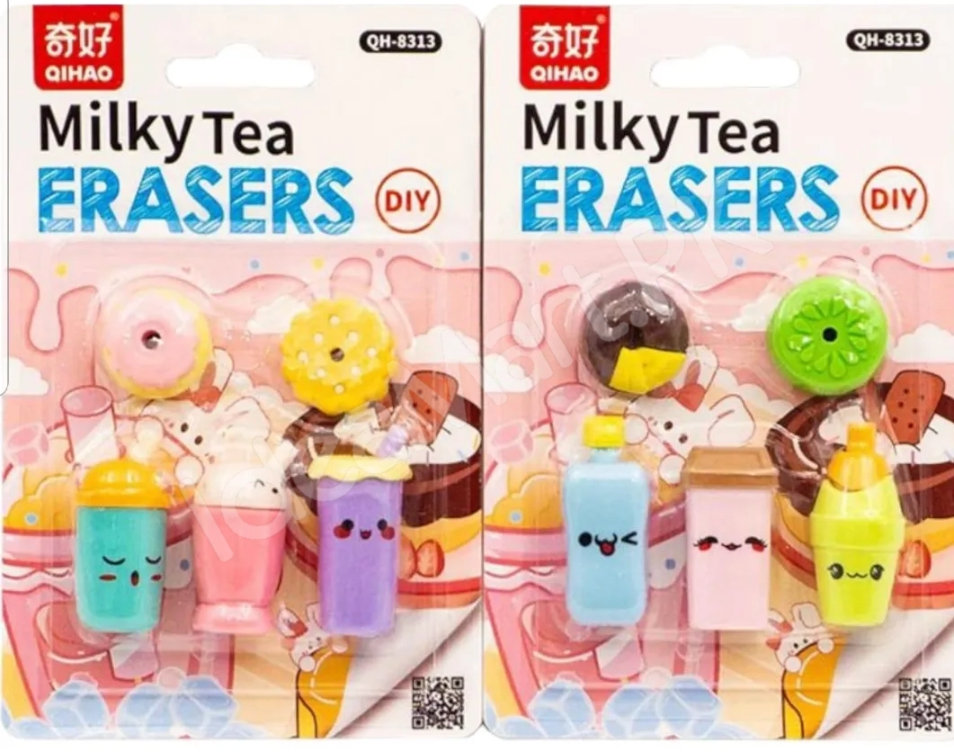qiaho-3d-milky-tea-eraser-cute-bubble-tea-design-smooth-smudge-free-for-kids-students-product-image