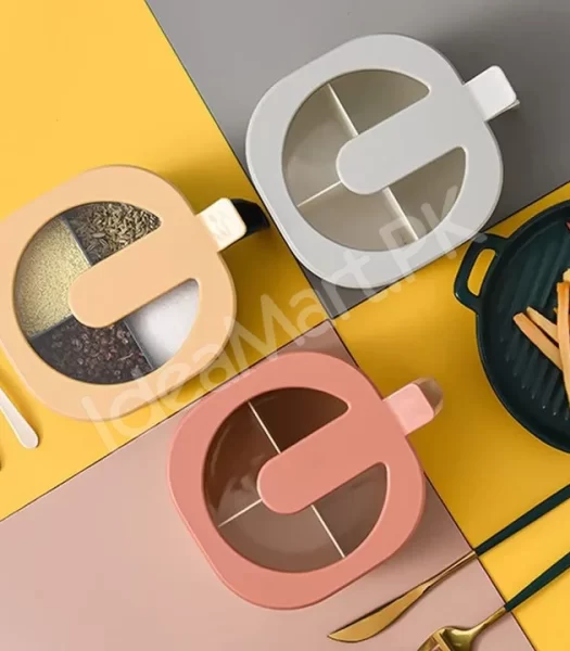 4-in-1-partitioned-spice-storage-box-with-clear-lid-free-spoon-multi-section-seasoning-organizer-product-image