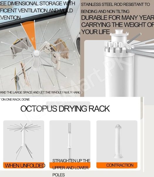 collapsible-clothes-drying-rack-with-tripod-legs-shoe-holders-hanging-clips-and-multi-layer-design-for-home-balcony-product-image