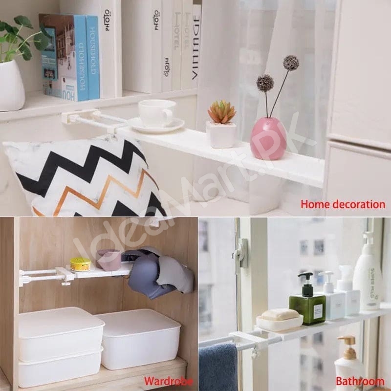 telescopic-shelf-rack-adjustable-closet-and-cabinet-storage-shelf-wall-mounted-partition-retractable-gap-organizer-product-image