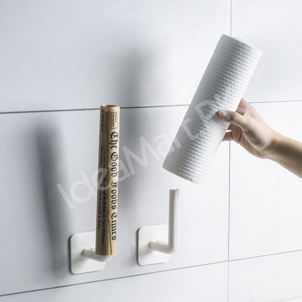 plastic-no-drill-adhesive-wall-mount-paper-towel-holder-and-toilet-roll-dispenser-for-kitchen-and-bathroom-product-image
