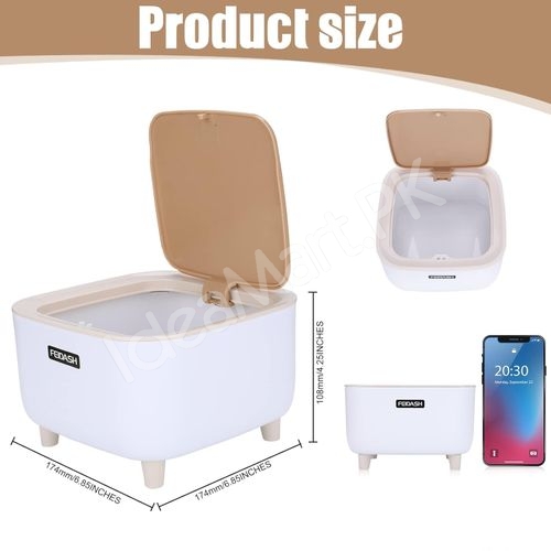 nordic-press-round-desktop-trash-can-with-wooden-lid-compact-waste-bin-for-office-desk-vanity-countertop-bedside-use-product-image