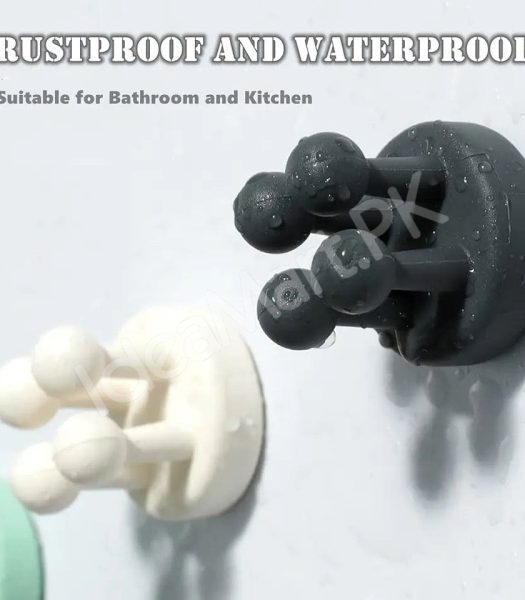 silicone-utility-hook-with-four-leg-elastic-design-multifunctional-self-adhesive-holder-for-toothbrush-kitchen-bathroom-product-image