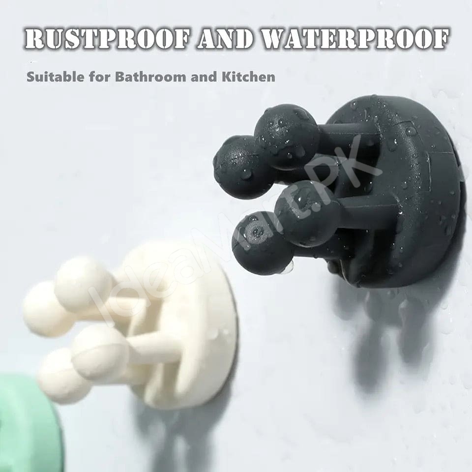 silicone-utility-hook-with-four-leg-elastic-design-multifunctional-self-adhesive-holder-for-toothbrush-kitchen-bathroom-product-image