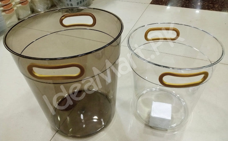 acrylic-plastic-storage-bin-with-handles-durable-multipurpose-rectangular-basket-for-desktop-trash-can-recycling-or-drink-cooler-product-image