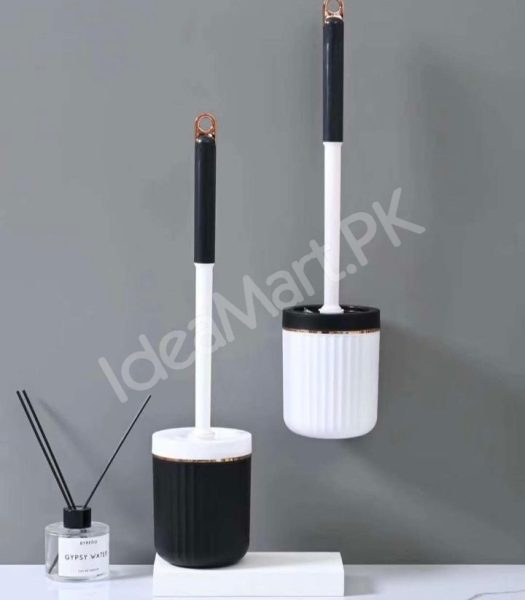 modern-style-long-handle-silicone-toilet-brush-holder-set-with-wall-mount-option-for-hygienic-bathroom-cleaning-product-image