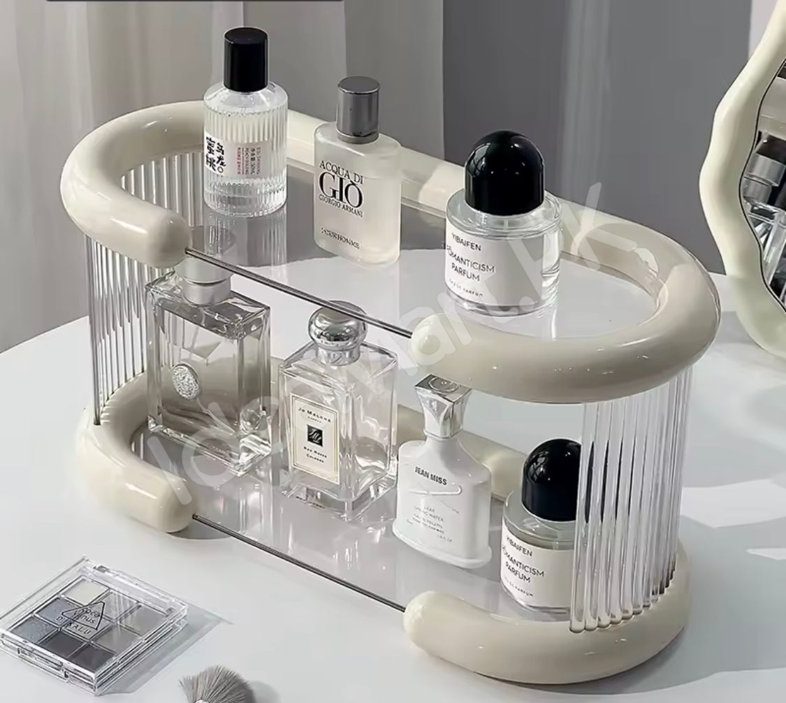 2-tier-oval-acrylic-vanity-and-perfume-display-shelf-with-modern-design-for-countertop-cosmetic-storage-product-image