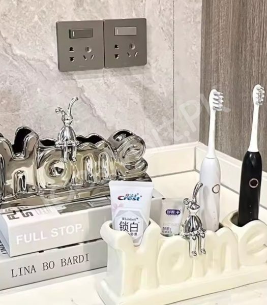 home-design-ceramic-countertop-toothbrush-holder-with-multiple-slots-for-electric-brushes-and-toothpaste-storage-product-image