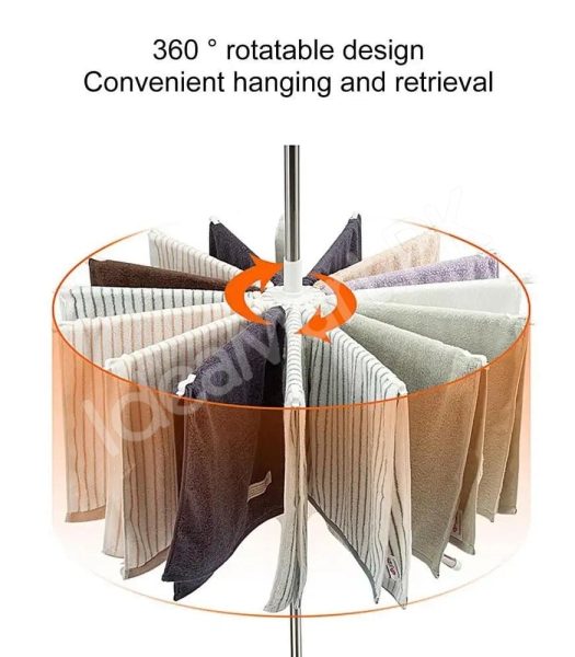 3-tier-horse-clothes-drying-rack-with-360-rotating-tripod-base-foldable-stainless-steel-laundry-airer-stand-for-indoor-outdoor-balcony-clothing-storage-product-image