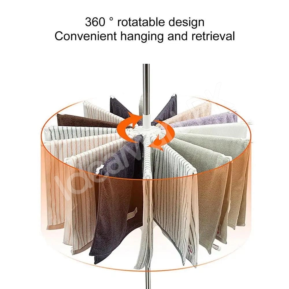 3-tier-horse-clothes-drying-rack-with-360-rotating-tripod-base-foldable-stainless-steel-laundry-airer-stand-for-indoor-outdoor-balcony-clothing-storage-product-image