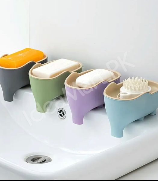 elephant-shaped-bathroom-soap-box-holder-double-layer-portable-modern-drainable-soap-dish-product-image