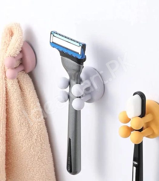 silicone-utility-hook-with-four-leg-elastic-design-multifunctional-self-adhesive-holder-for-toothbrush-kitchen-bathroom-product-image