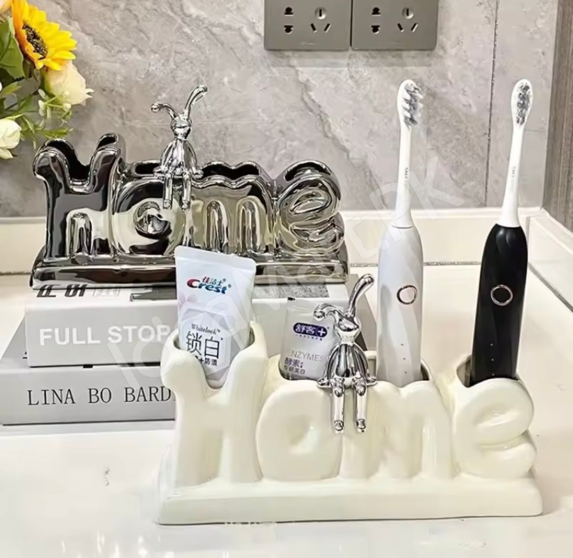 home-design-ceramic-countertop-toothbrush-holder-with-multiple-slots-for-electric-brushes-and-toothpaste-storage-product-image