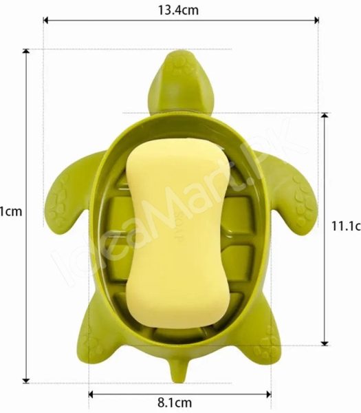 cute-green-slotted-turtle-soap-holder-dish-bathroom-countertop-shower-bar-drainer-product-image