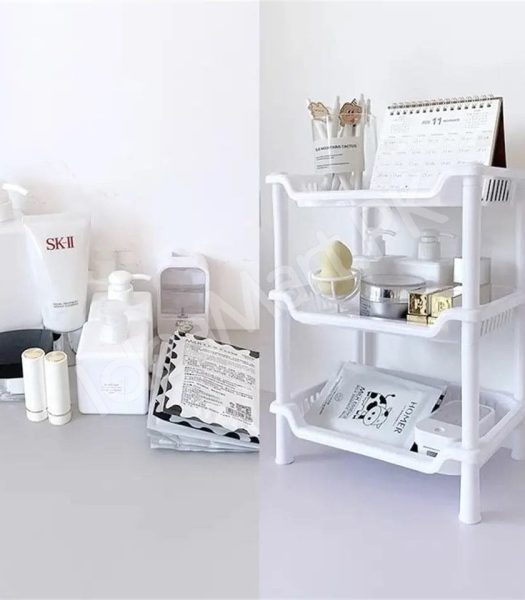 3-layer-plastic-storage-shelf-with-plate-rack-kitchen-and-bathroom-organizer-stackable-corner-shelf-for-household-use-product-image