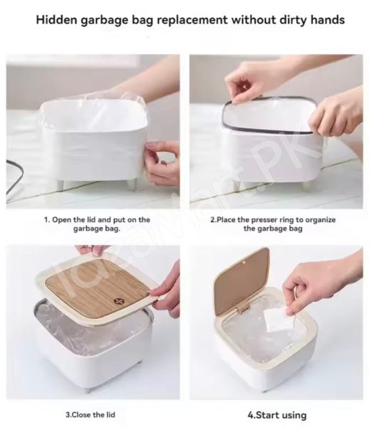 nordic-press-round-desktop-trash-can-with-wooden-lid-compact-waste-bin-for-office-desk-vanity-countertop-bedside-use-product-image