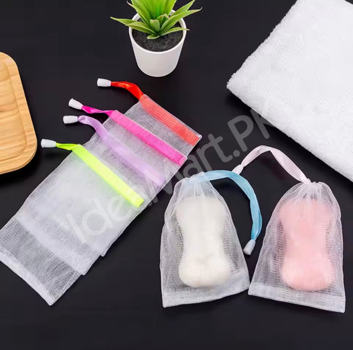 set-of-3-drawstring-mesh-soap-saver-bag-lathering-pouch-exfoliating-net-sachet-for-foaming-drying-bar-soap-product-image