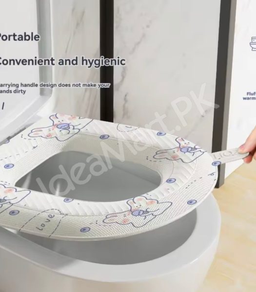washable-and-waterproof-cartoon-bunny-pattern-toilet-seat-cover-with-cushioning-for-warmth-and-hygienic-bathroom-comfort-product-image