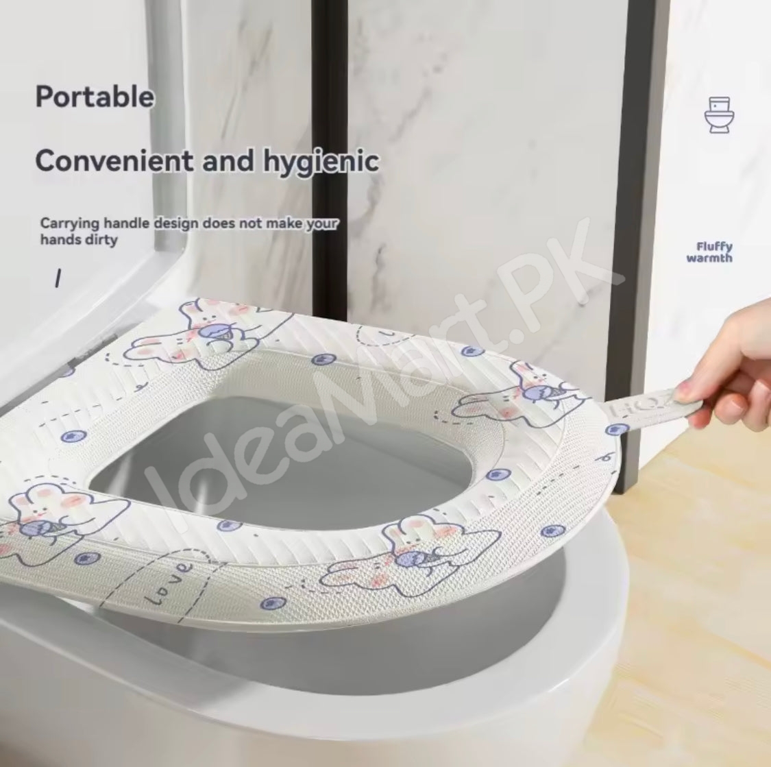 washable-and-waterproof-cartoon-bunny-pattern-toilet-seat-cover-with-cushioning-for-warmth-and-hygienic-bathroom-comfort-product-image