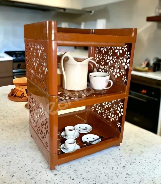 3-tier-portable-rolling-storage-cart-with-decorative-flower-cutouts-and-castor-wheels-for-makeup-kitchen-and-home-storage-product-image