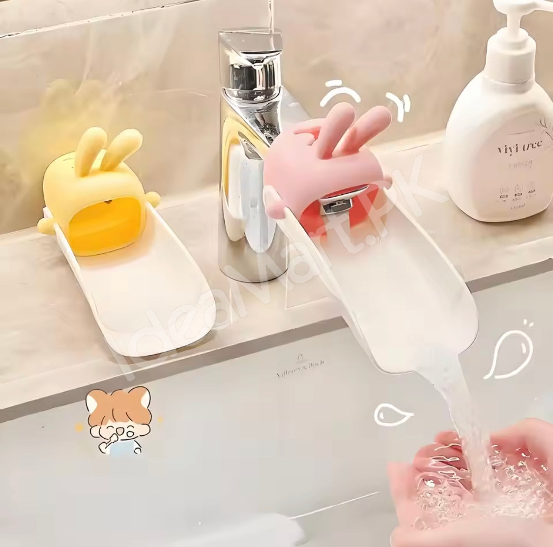 cute-cartoon-rabbit-faucet-extender-for-toddlers-babies-universal-silicone-hand-washing-aid-for-bathroom-sink-product-image