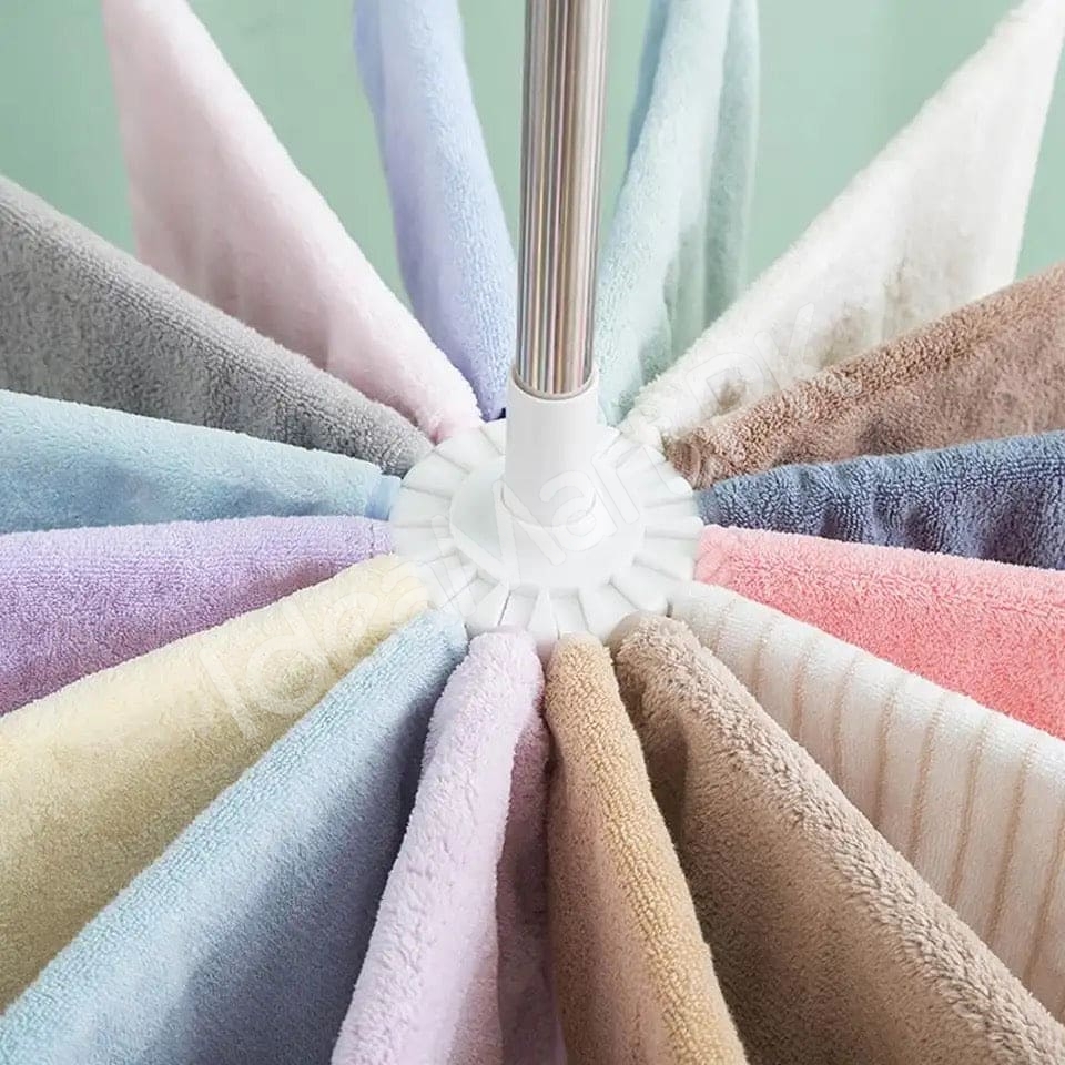 3-tier-horse-clothes-drying-rack-with-360-rotating-tripod-base-foldable-stainless-steel-laundry-airer-stand-for-indoor-outdoor-balcony-clothing-storage-product-image