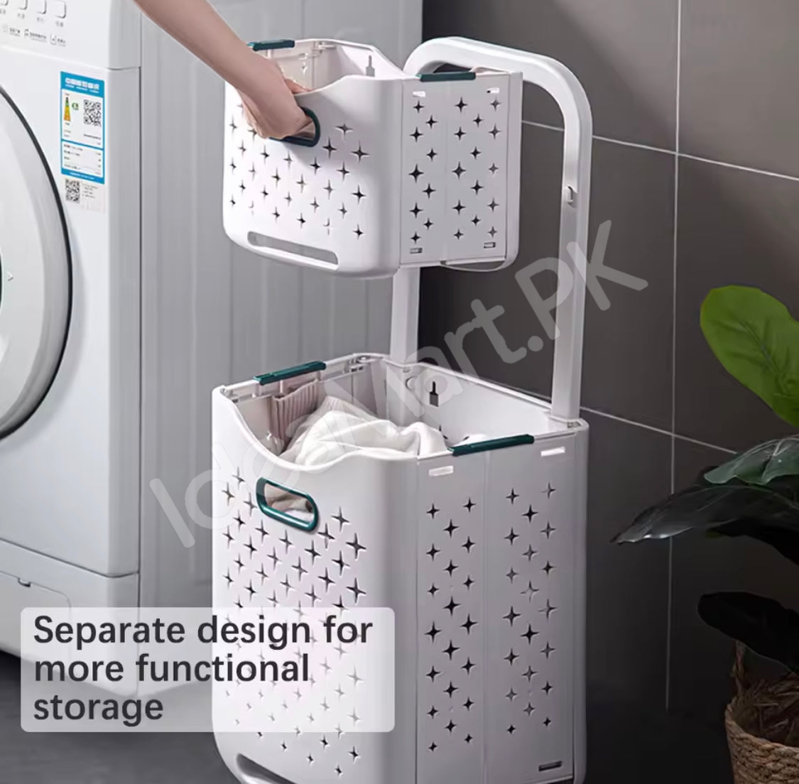 large-capacity-2-layers-durable-clothes-basket-children-clothes-toys-book-storage-organizer-foldable-laundry-basket-multifunctional-storage-dirty-clothes-basket-product-image