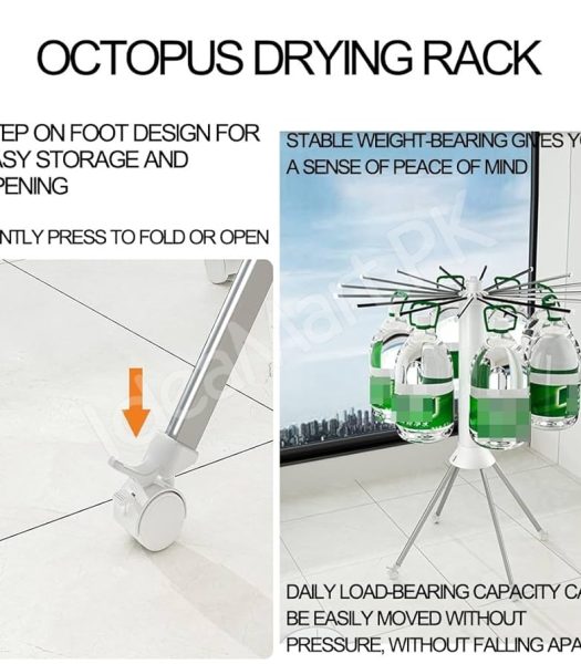collapsible-clothes-drying-rack-with-tripod-legs-shoe-holders-hanging-clips-and-multi-layer-design-for-home-balcony-product-image