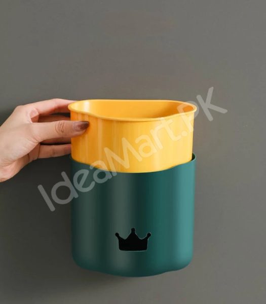 crown-design-bathroom-organizer-with-5-grids-wall-mounted-and-countertop-holder-removable-inner-cup-for-toiletries-product-image