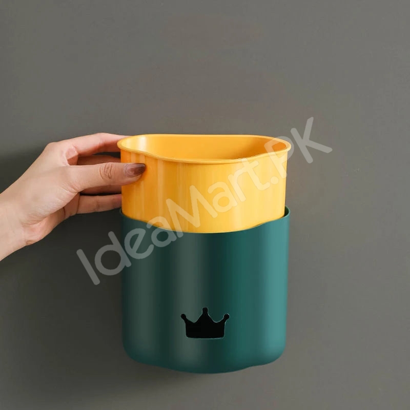 crown-design-bathroom-organizer-with-5-grids-wall-mounted-and-countertop-holder-removable-inner-cup-for-toiletries-product-image