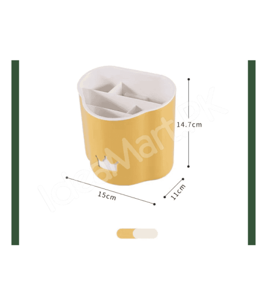 crown-design-bathroom-organizer-with-5-grids-wall-mounted-and-countertop-holder-removable-inner-cup-for-toiletries-product-image