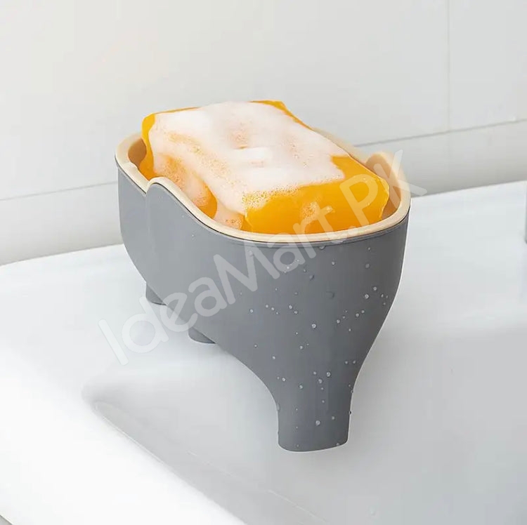 elephant-shaped-bathroom-soap-box-holder-double-layer-portable-modern-drainable-soap-dish-product-image
