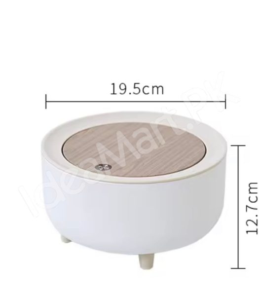 nordic-press-round-desktop-trash-can-with-wooden-lid-compact-waste-bin-for-office-desk-vanity-countertop-bedside-use-product-image