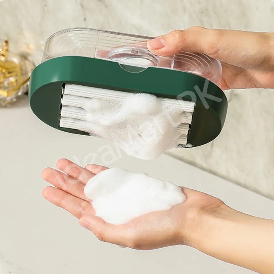 roller-bar-soap-box-and-dispenser-with-lid-quick-foaming-drain-holder-for-bathroom-and-kitchen-countertop-product-image