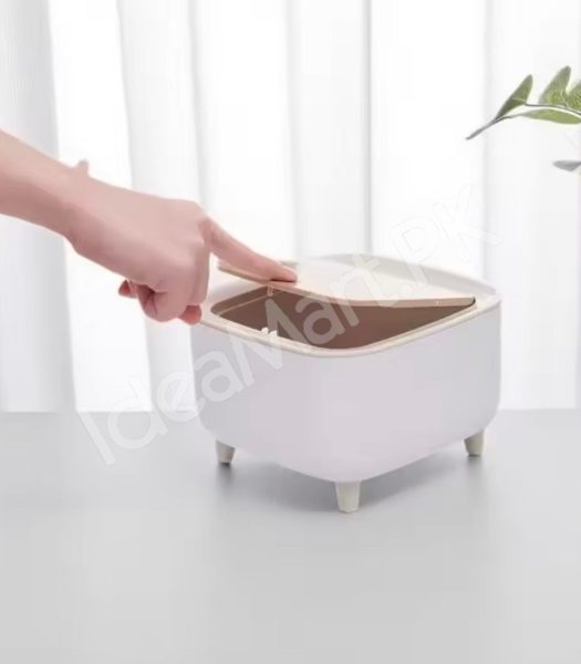 nordic-press-round-desktop-trash-can-with-wooden-lid-compact-waste-bin-for-office-desk-vanity-countertop-bedside-use-product-image