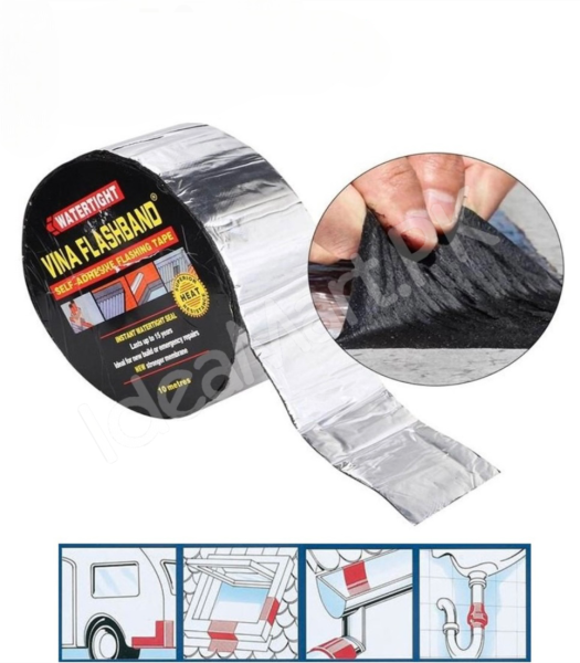 watertight-sealing-tape-self-adhesive-butyl-rubber-leak-repair-aluminum-flashing-for-rv-roof-pipe-window-home-product-image