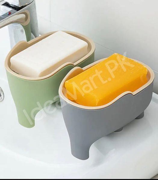 elephant-shaped-bathroom-soap-box-holder-double-layer-portable-modern-drainable-soap-dish-product-image
